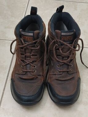 Ariat ATS Terrain Lace Up Boots Men's Brown Leather Work Shoes Size 8.5
